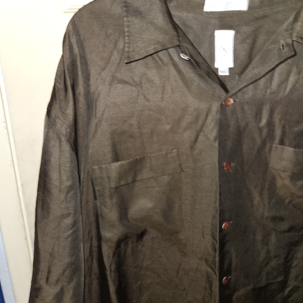 Burma Bibas Green Short Sleeve Shirt, Size XXL